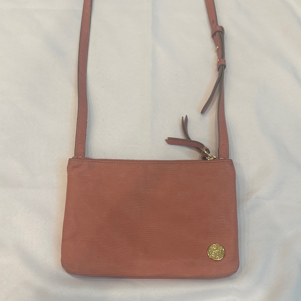 Vince Camuto Pink Leather Crossbody Bag in Vintage Rose
